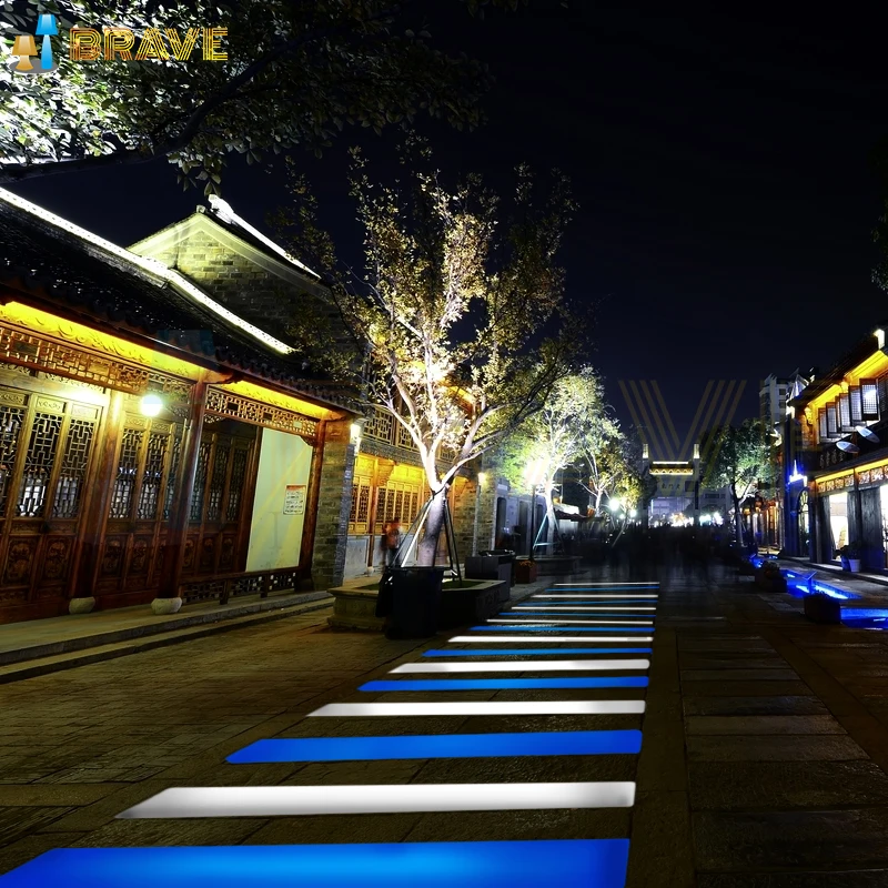 smart pedestrian crossing change color crosswalks by remote waterproof IP65  LED zebra crossing for Road