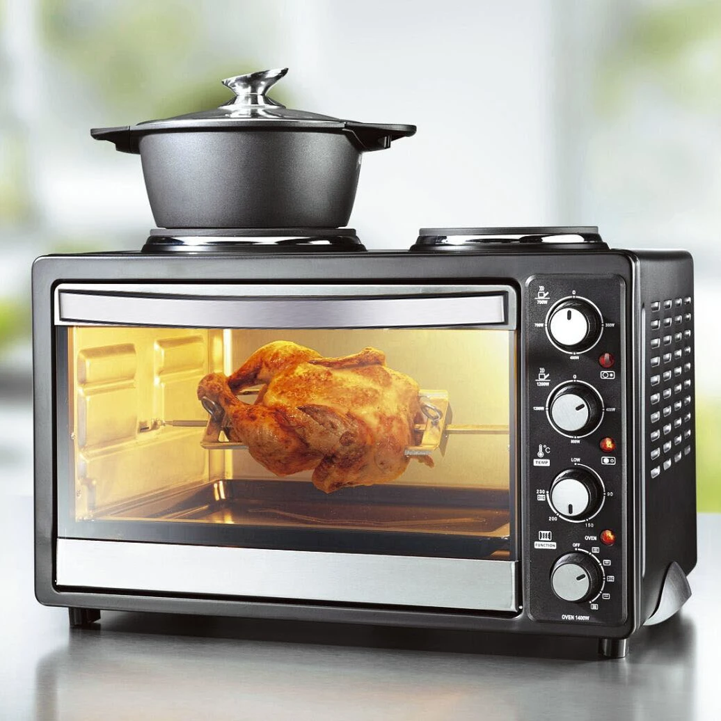 Golux 30L Electric Oven With Two Plates With 2 Burner Electric Toaster Oven For Bread, Pizza