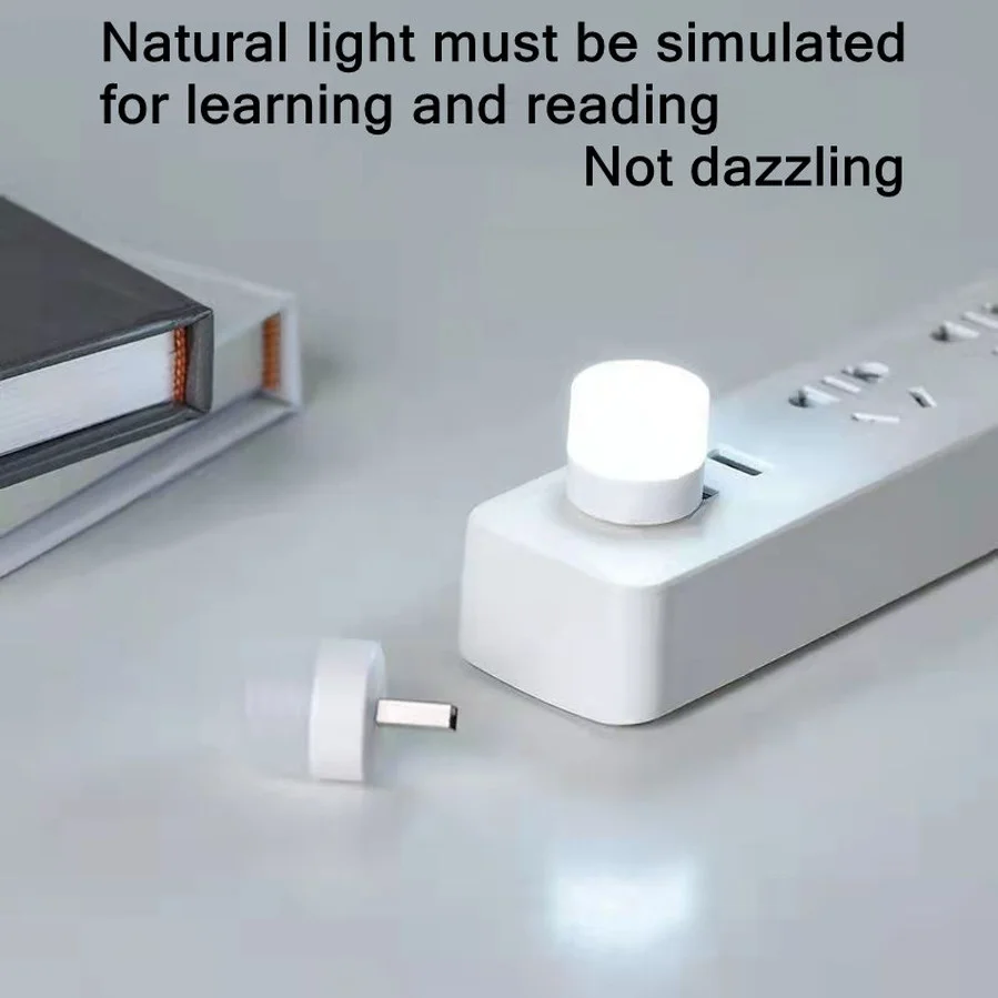 Mini USB Plug Lamp Computer Mobile Power Charging USB Small Book Lamps LED Eye Protection Reading Light Small Round Light Night