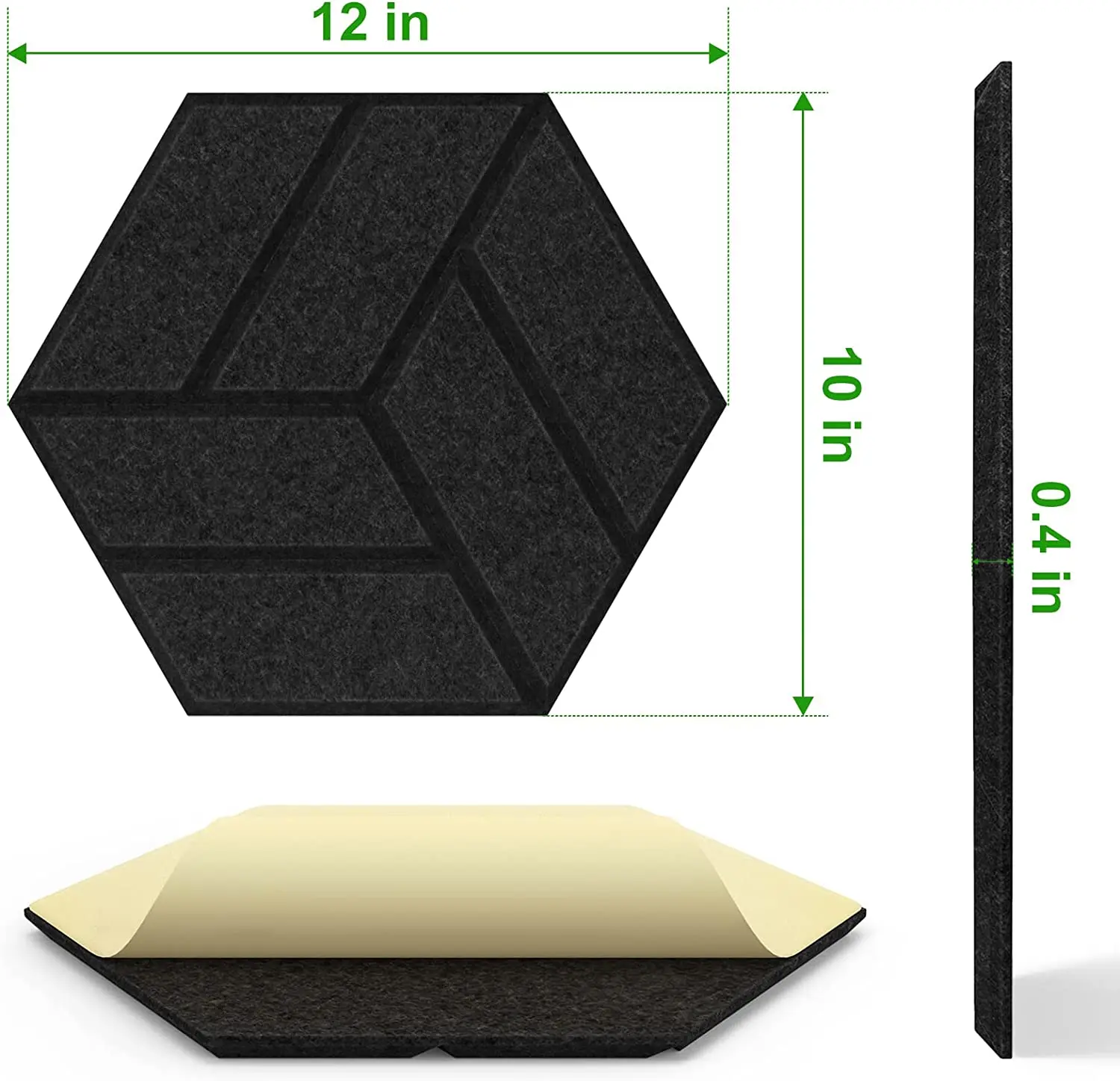 wholesale price portable high quality custom hexagon self-adhesive acoustical treatment felt tiles and sound proof wall panels