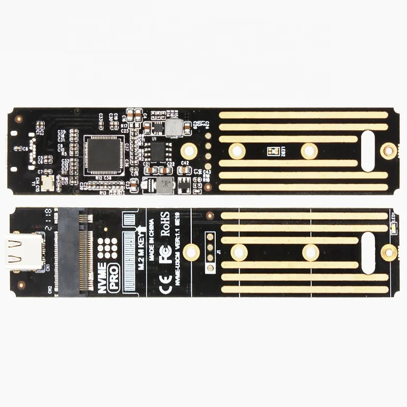 NEW TYPE-C USB3.1 to M. 2 NVME PCIE SSD enclosure PCI-E protocols MINI Aluminium mobile hard disk box JMS583 chip