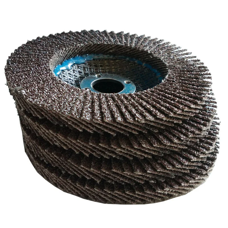 OBM OEM Customized 36-240 Grit Aluminum Oxide Flap Disc 115mm Steel Stainless Material Wood Metal Polishing Paper Iron Backing