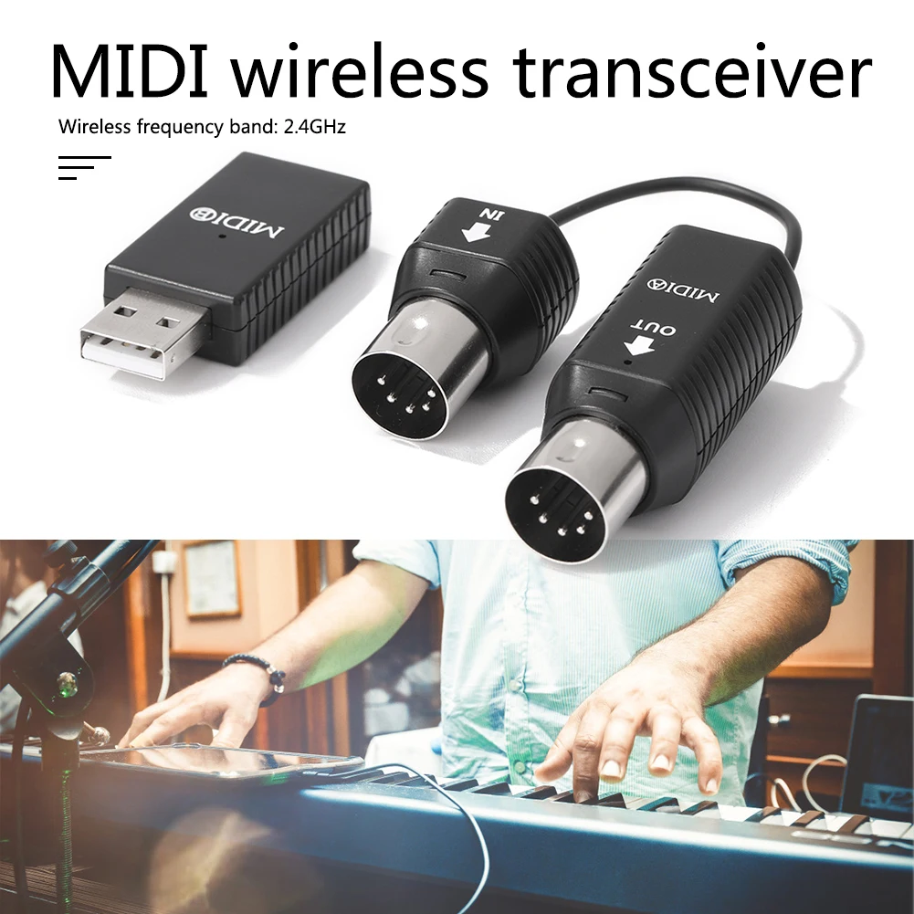 2.4G MIDI Wireless Guitar System Audio Receiver Transmitter for Ele-ctric Rechargeable Guitar Accessories