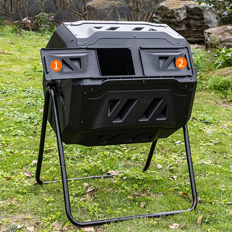 Recycled Plastic Outdoor Horse Manure Tumbling Composter Compost Bin for Fermentation 43 Gallon