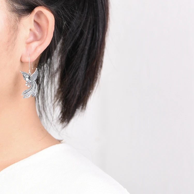 Authentic Ring Jewelry S925 Sterling Silver Jewelry Set Fashion Phoenix Ring Earrings Pendant for Women