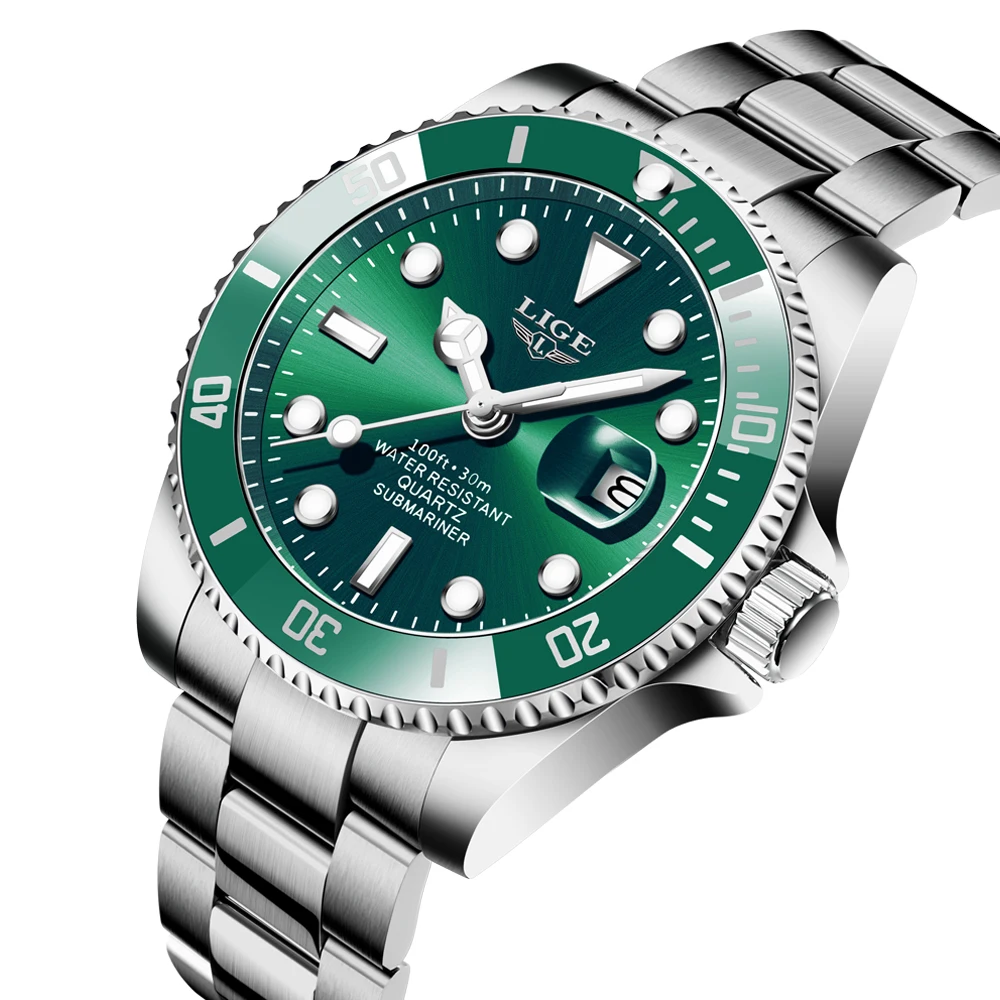LIGE Listing Luxury Fashion Men Wrist Watch Date Clock Male Sport Watches Men Quartz Watch 30 ATM Waterproof 2020 Alloy Round