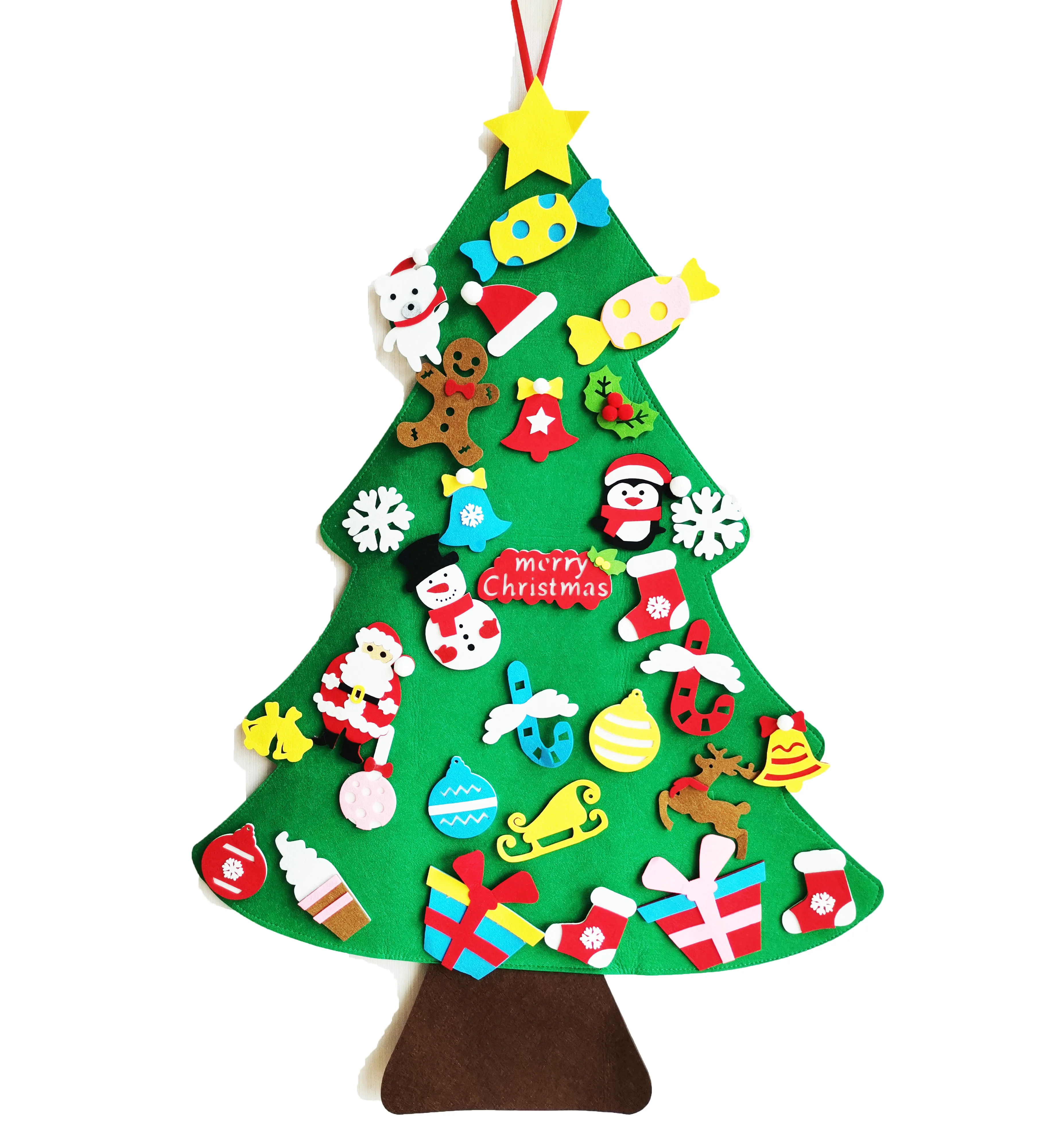Christmas Tree, Felt Christmas Tree for Todders DIY Felt Tree with 33pcs Ornaments for Kids Christmas Decoration (1600292514791)
