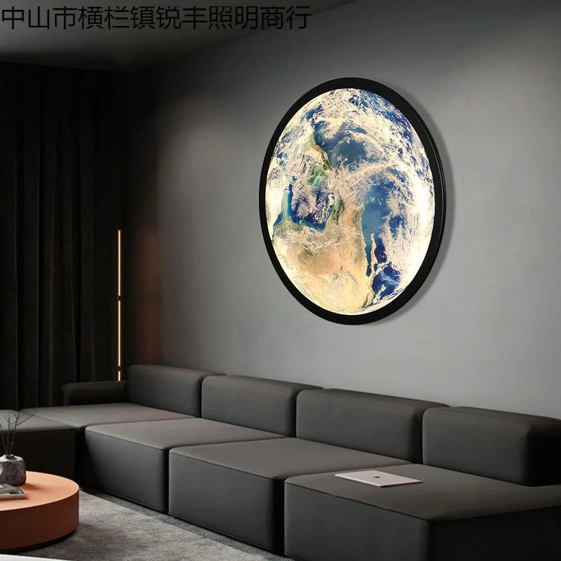 2023 New Product Modern Moon Earth Round Led Wall Light For Corridor Living Room Bedroom