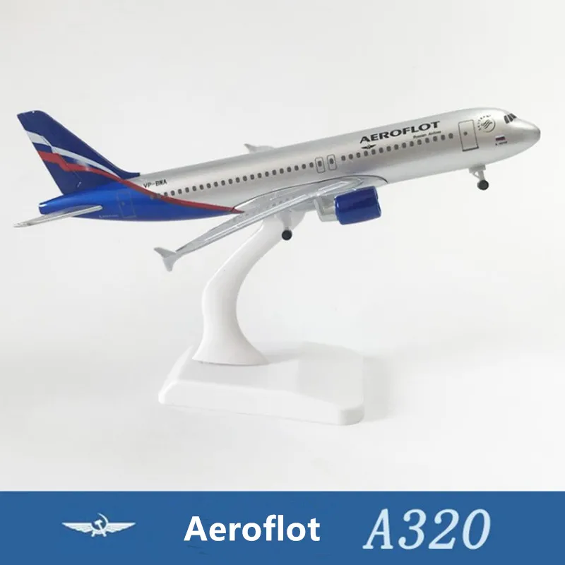 Diecast Toys Scale 1:200 20cm Aeroflot Airline A320 Airplane Model