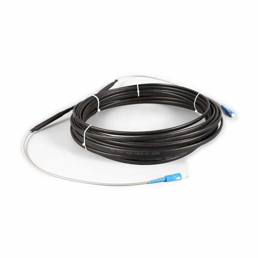 FTTX Fiber Toneable Indoor/Outdoor mini LT flat locatable drop cable Hardened incorporate SC/APC connector