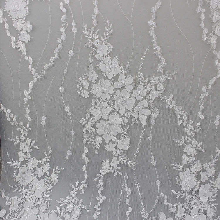 China Bridal Lace Fabric Embroidery Wholesale High Quality Embroidery Lace Fabric For Wedding Dress