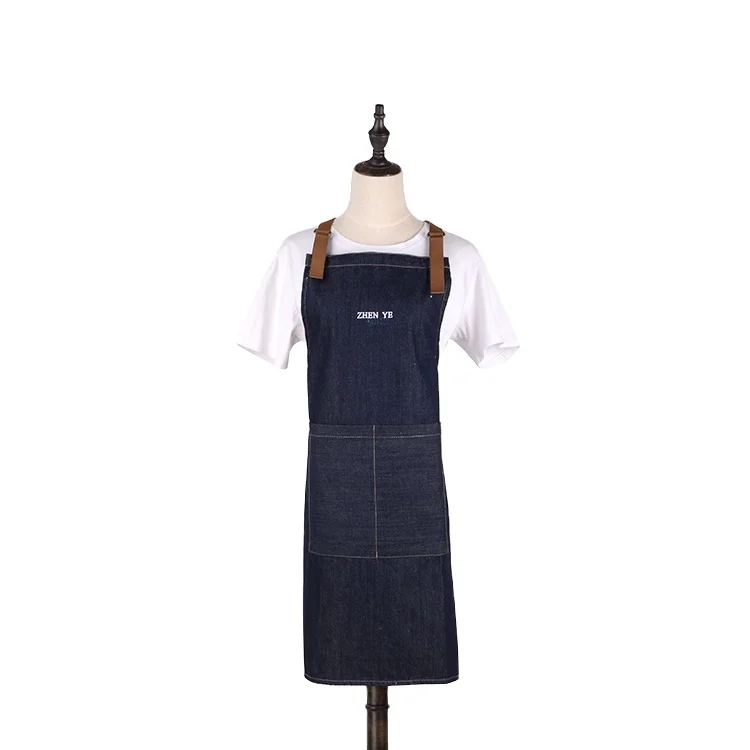 wholesale customized Logo Good quality OEM service adjustable kitchen cotton canvas aprons