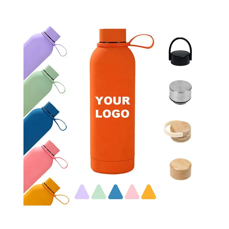 Rubber Paint Stainless Steel Luxury Vacuum Insulated Vacuum Cup Double Walled Travel Vacuum Coffee Mug Water Bottle with Custom