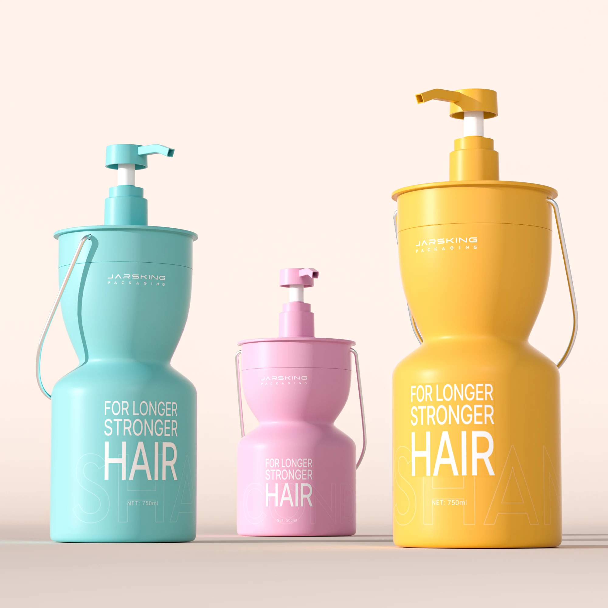 Роскошная Новая уникальная форма 500 мл 750 пластиковый лосьон насос для ухода за волосами шампунь и Кондиционер контейнер бутылок с ручкой