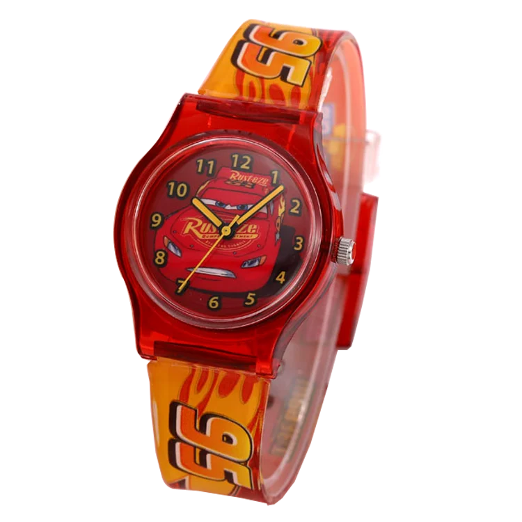 High Quality Crystal Cartoon Novelty Transparent Plastic Strap Classic Quartz Watch for Student Women Wrist Watch