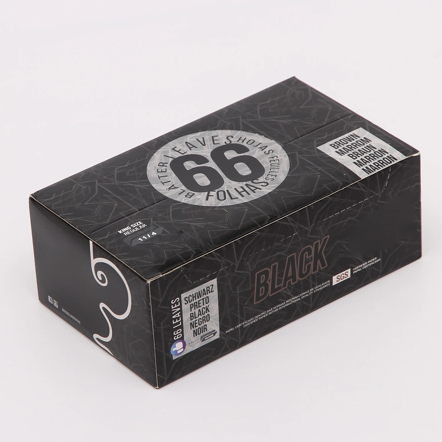 2022 66 black rolling paper smoking paper 1 1/4