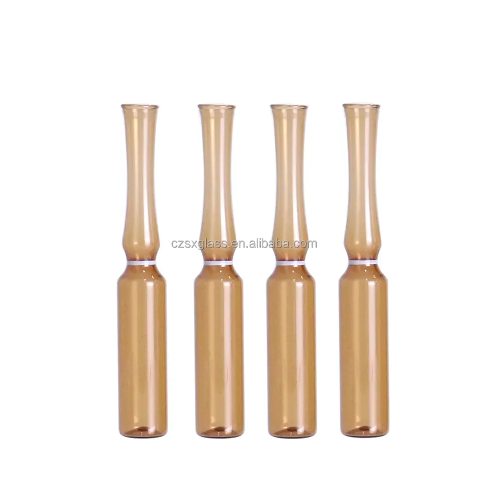 1ml 2ml 5ml 10ml 20ml transparent Amber Ampoule Injection Glass Vial Easy to Break open Ampoule Bottle pharmaceutical Bottle