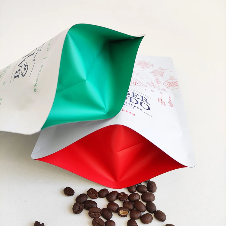 Laminated Aluminum Foil Zip Lock Bag Stand Up Pouch /matt White Foil Pouch /zip Lock Coffee Bag With Degassing Valve