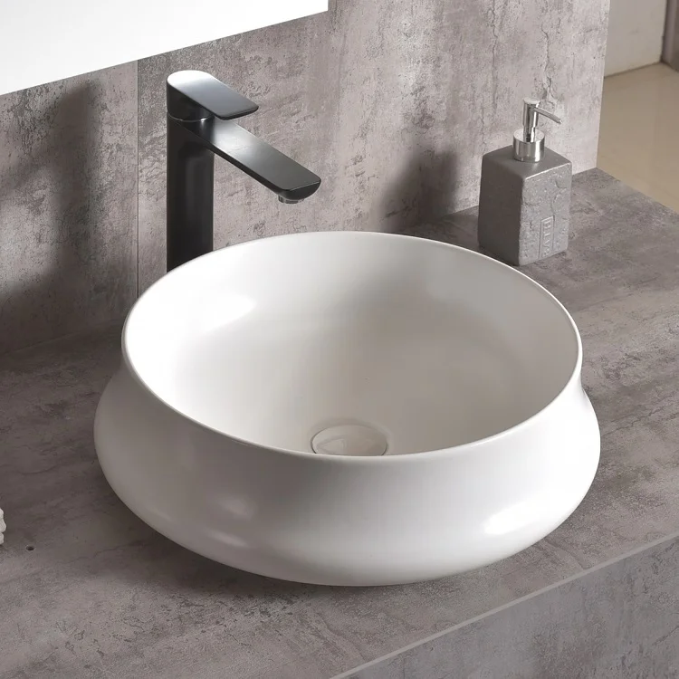 Small Round Bathroom Counter Top Art Basin Ceramic Sink Washing Basin