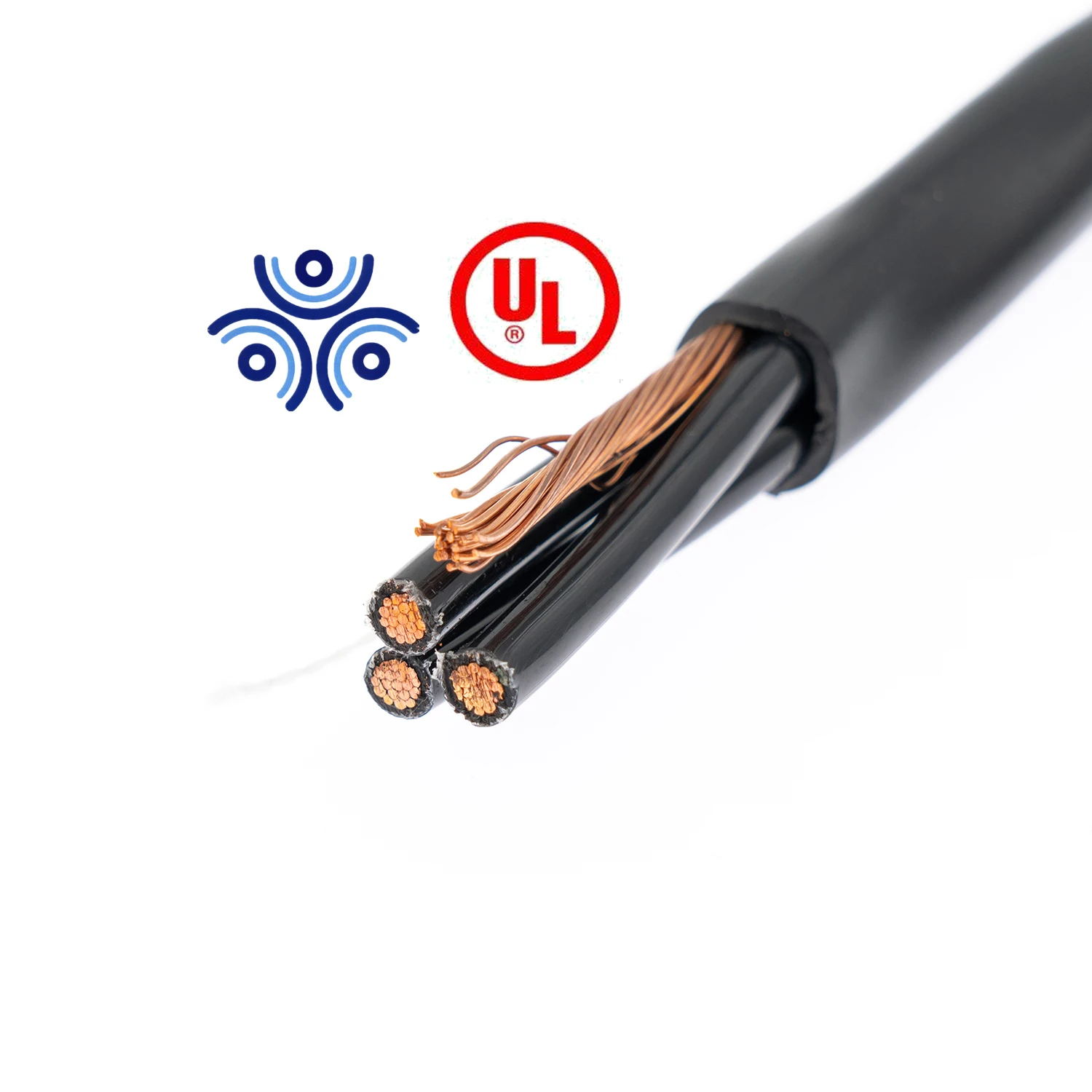TC CIC 1000V, 3 G C #12 Str BC, XLPE, Blk PVC 90C Dry/Wet C S A HL control UL cables (1600498213715)