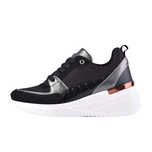 Высококачественная модная черная повседневная женская спортивная обувь женские кроссовки на платформе