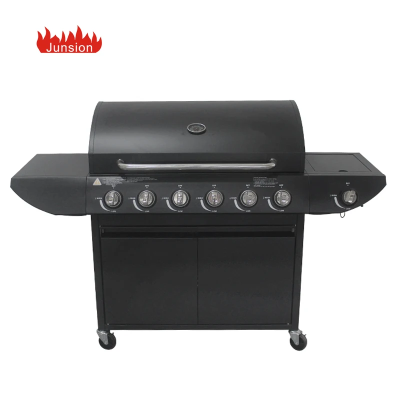 Wholesale CE Certificate 6 burner gas barbeque grill with side cooker