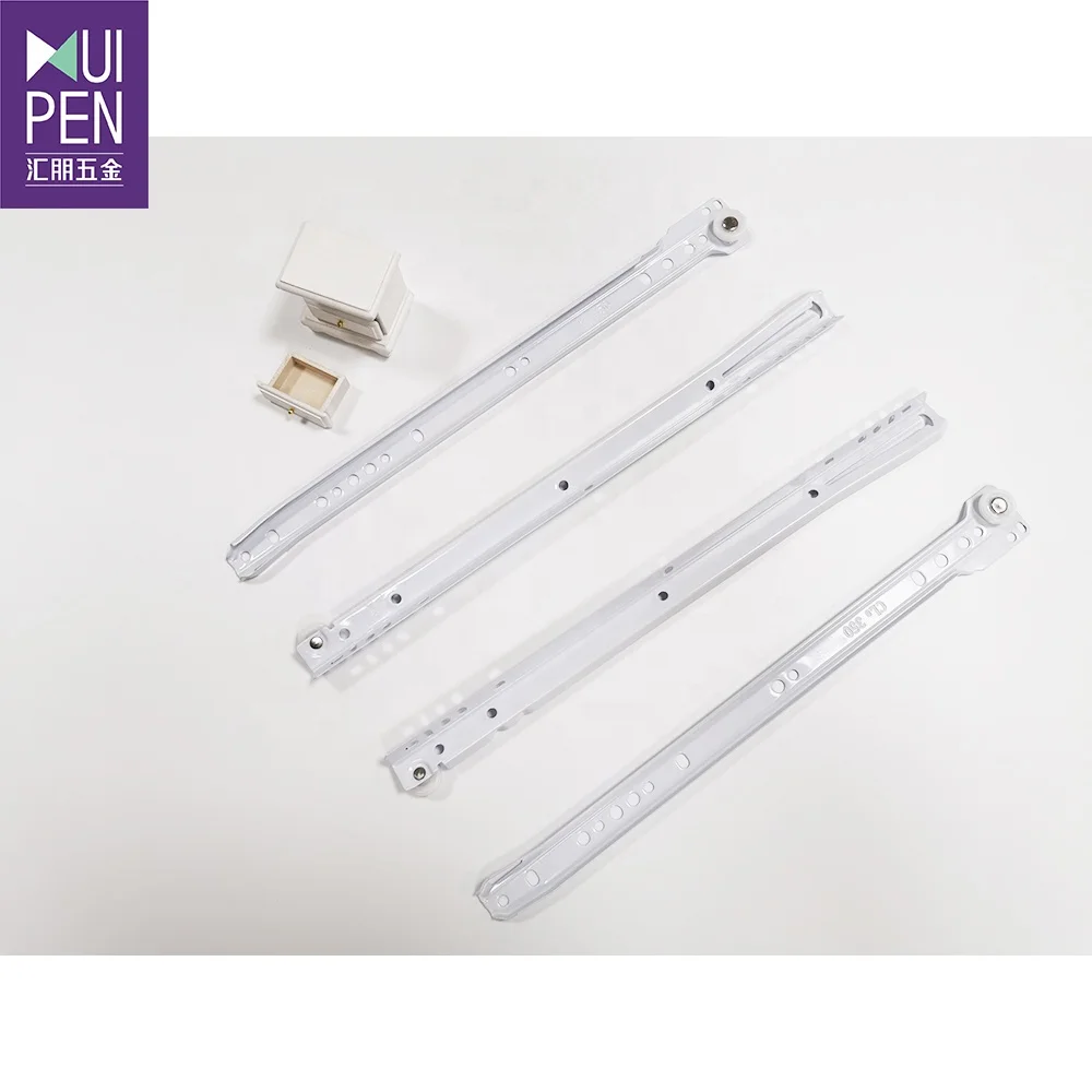 Factory price sliding channel paint coat drawer slides with White Nylon Wheel FGV type drawer rebound sliding runner self closed