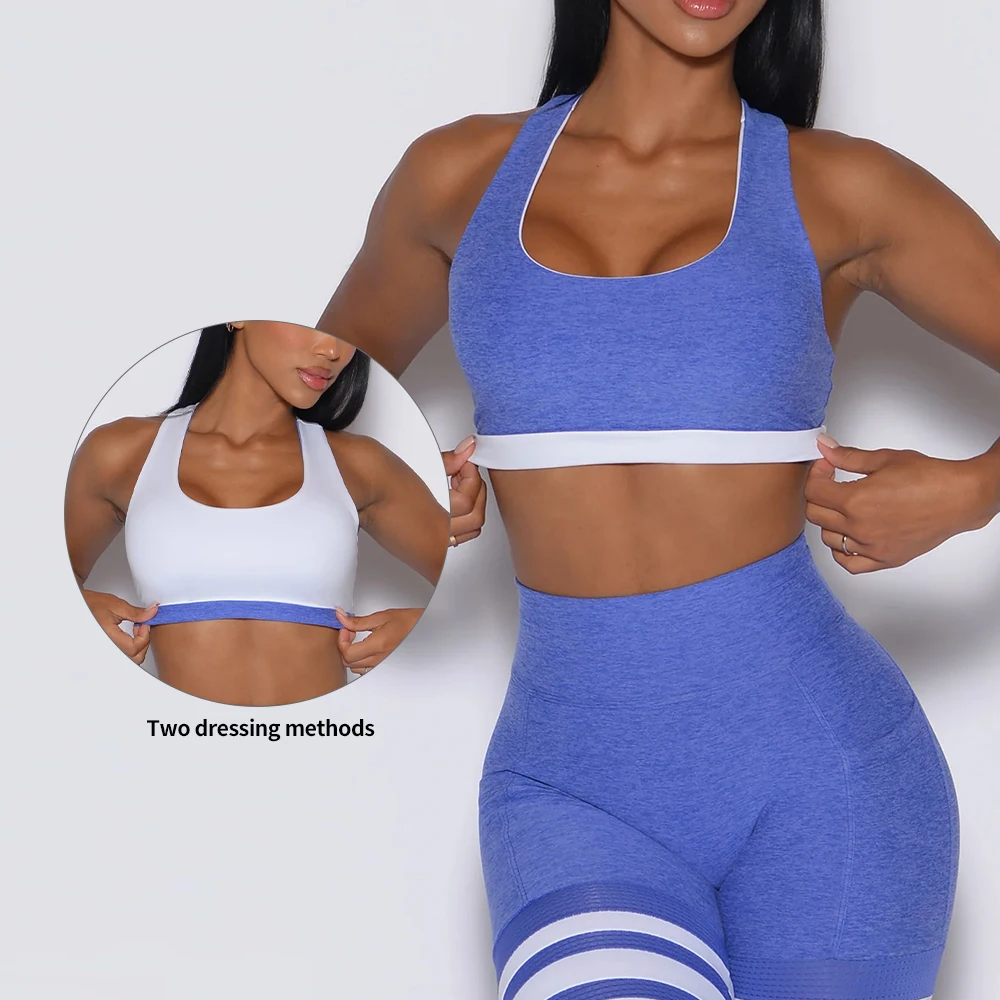 Custom Running Racerback Push-up Sports Bra High Support Workout Gym Crop Top Fitness Yoga Top Bra for Women