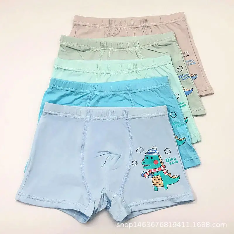 2024 Newest Boys Cotton Comfortable Cartoon Printed Underwear Soft Breathable Boxer Briefs