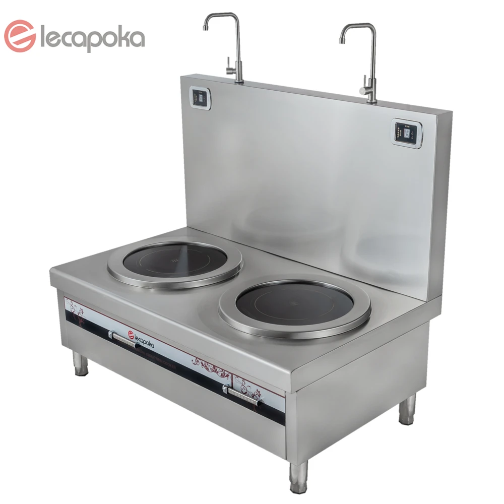 High Power 380V 30KW Stainless Kitchen Soup Cooking Electrical Double burner Heavy Duty Stove for Hotel