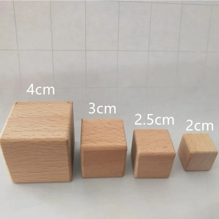 unfinished blank blocks arts and crafts custom logo blocks nature color wooden cube