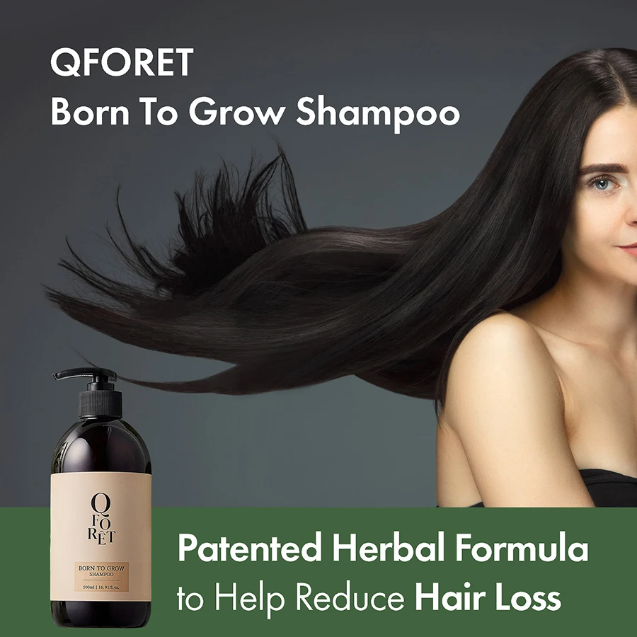 Korean QFORET Natural Herbal Hair Loss Shampoo - Patented Scalp Care, SLS-Free, Fast Hair Growth, Clinically Proven K-Beauty