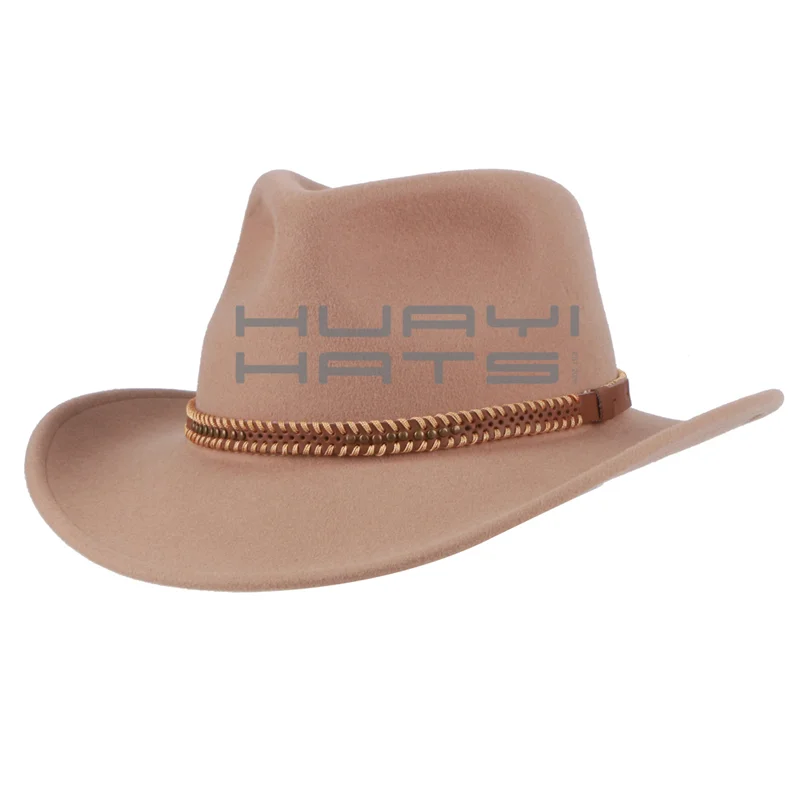 Huayihats Custom Classic Outdoor Western Wool Felt Cowboy Hat