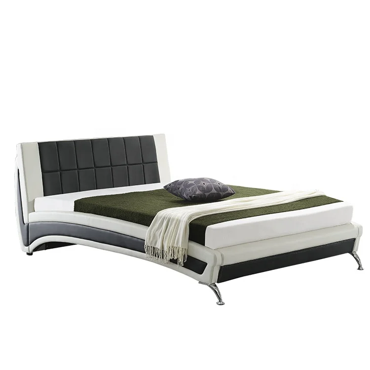 Willsoon Modern Contemporary Faux Leather Bed with LED Light Soft Wooden Frame for Home Furniture Bedroom Panel Style Design