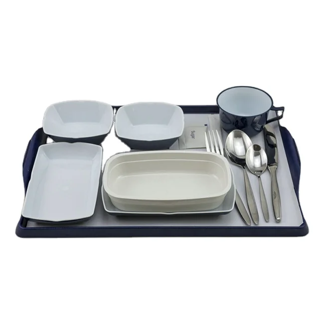 Airline Plastic Plate Salad Bow Cup ABS Tableware Set