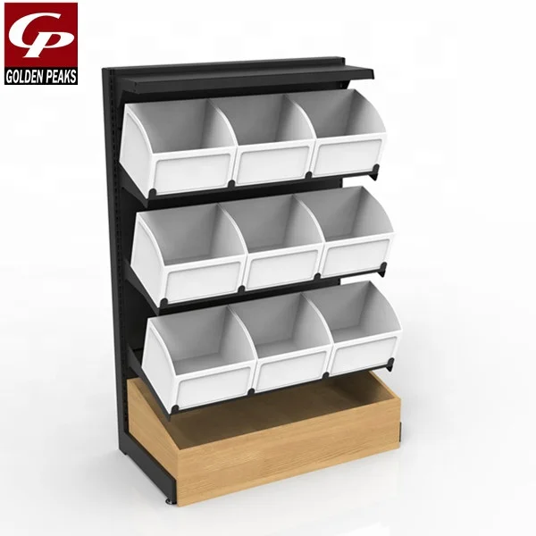 Custom Size Design Material Shelves Supermarket gondola Candy shelf display rack Shelving Supermarket Wood Snack Shelves 03