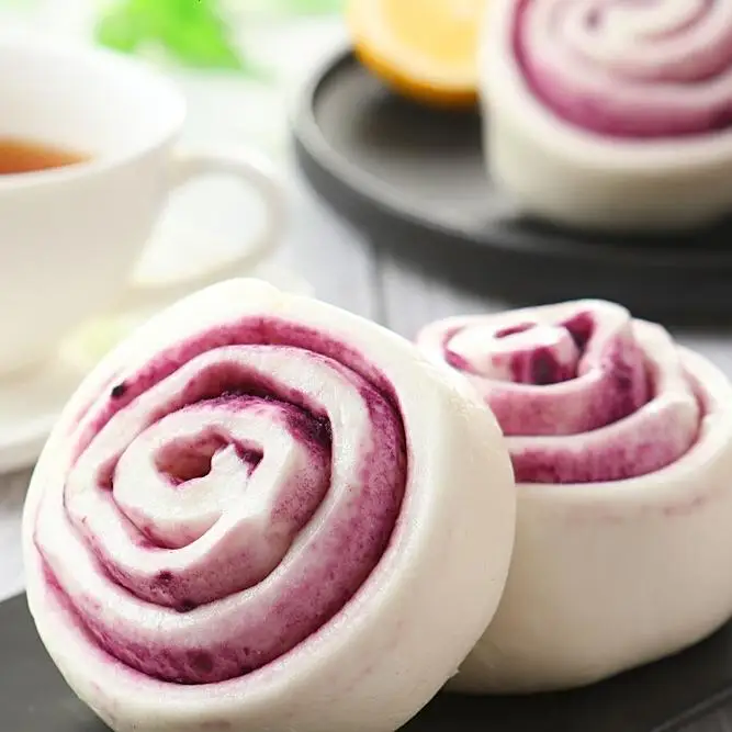 Chinese Frozen Steamed Purple Sweet Potato Roll Cantonese Style Purple Sweet Potato Roll