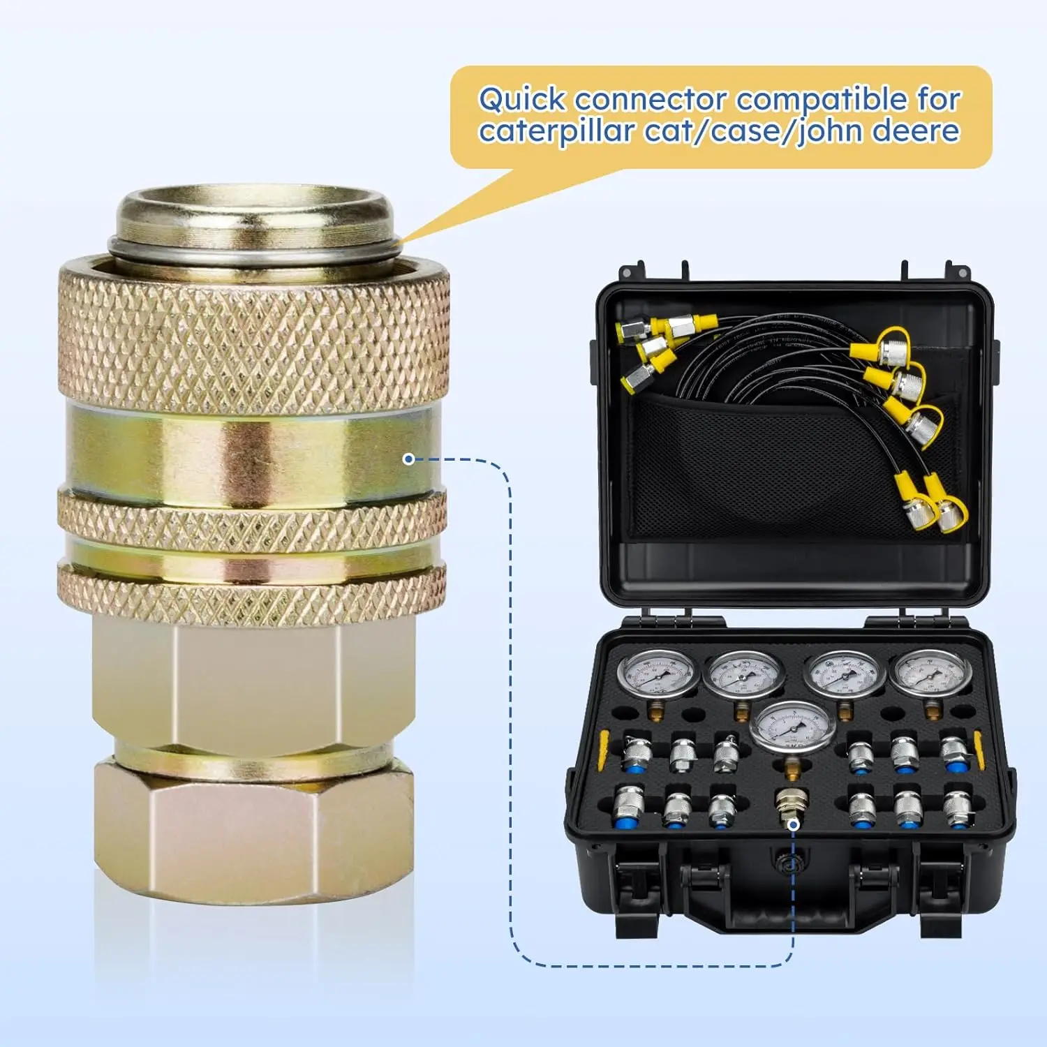 High quality hydraulic test point test hose hydraulic gauge  fitting hydraulic pressure test kit