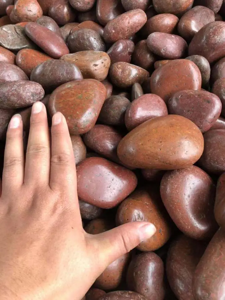 River Rock Stone for Landscaping Pebble Stone Natural Red CE Modern Big Ton Bags or Inside PVC Bag. 20KG/PVC, 1 Ton/ Big Ton Bag