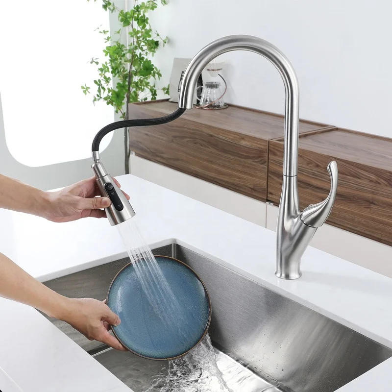 Sanitary Ware 3 Way Water Filter Faucet Spray Pull Down Kitchen Mixer Taps Pull Out Smart Touch Sensor Kitchen Sink Faucets