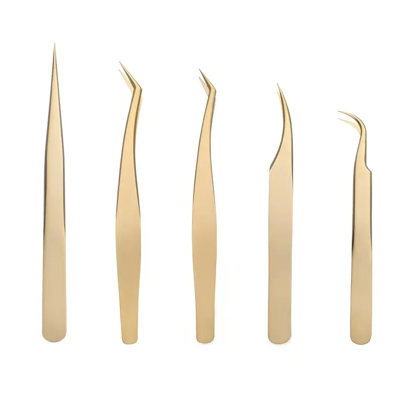 Black Volume Eyelash Extensions Tweezer Set Stainless Steel Tweezer Eyelash Extensions Volume Tweezers For Eyelash Extension