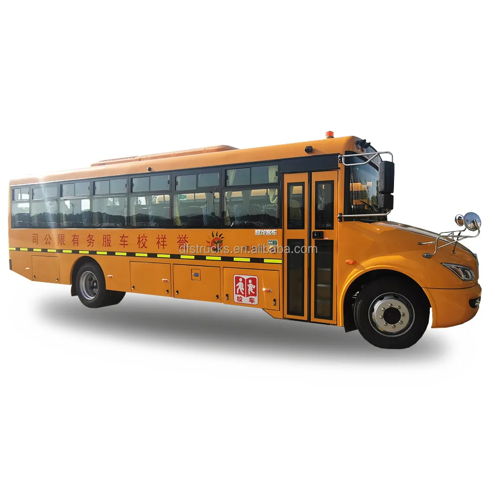 Made in China 50 Seats Yellow School Bus for Children with Emergency Door 3+2 Arrangement Stocks