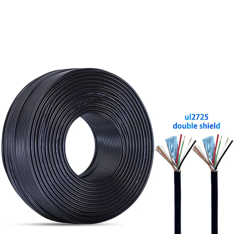 USB-кабель для передачи данных в рулоне сырье 2725 28 + 28AWG 4 ядра витая пара электрический провод ПВХ-оболочка алюминиевая фольга оплетка