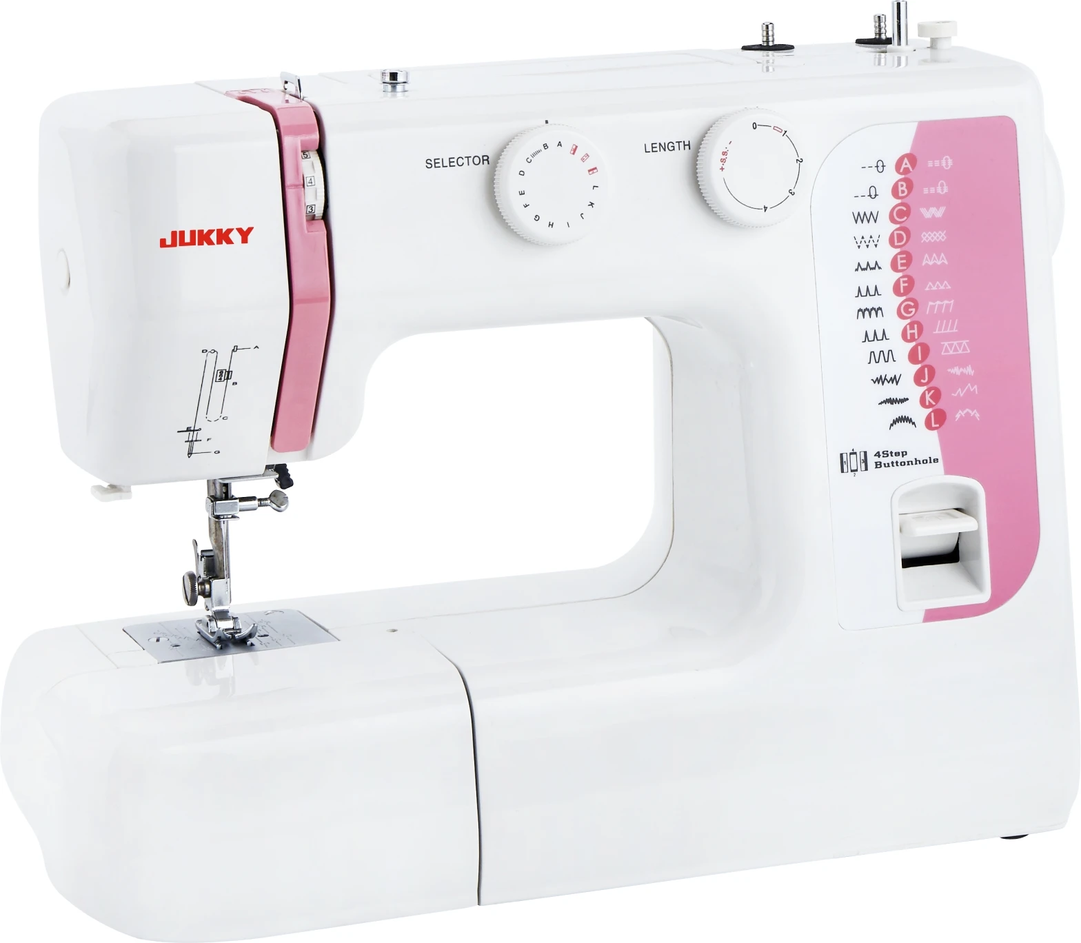 JK6624 Household Sewing machine 24 Stitches 4 step buttonholer Manual apparel sewing machine with Sewing Machine accessories
