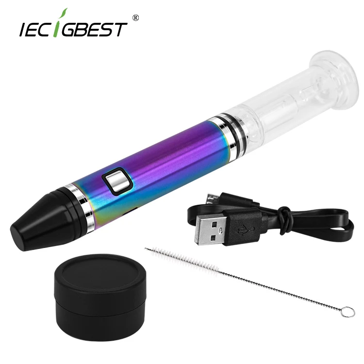 
Rainbow black color high quality portable dip&dab pen Cozzy dab rig with mini water glass bubbler and quartz tip for dab 