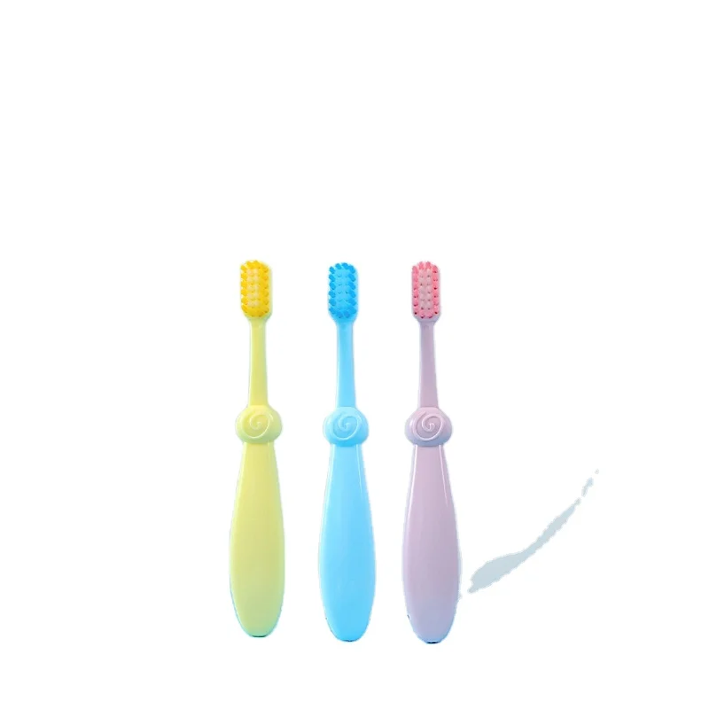 Wholesale Organic Natural crystal box plastic age 2-6 kids baby portable travel colorful Macaron soft bristles toothbrush