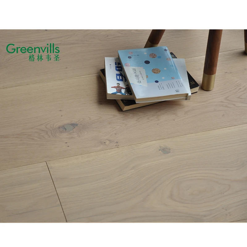 15mm thickness wide plank natural oak solid wood floor smooth/brushed European white oak engineering wood flooring for sale