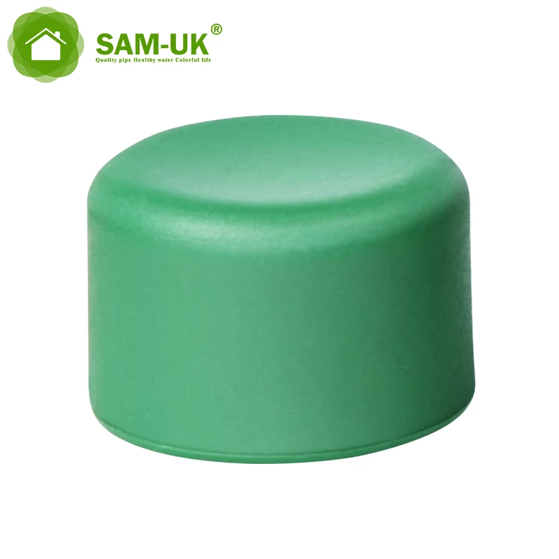 Factory production selling plastic green pipe cap ppr pipes and fittings cold water end caps with eyebolt