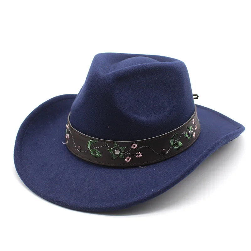 Western Regions Men Woolen Bowler Gentleman Female Dance Performance Tibetan Style Billycock Minority Knight Cowboy Hats