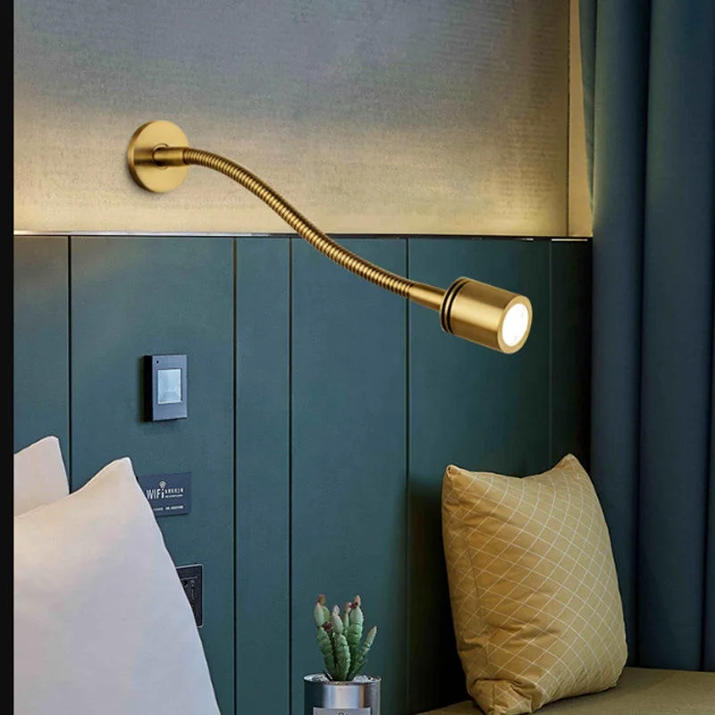 Flexible Arm Adjustable Beam Angle Metal Body LED Wall Surface Mount Reading Lamp
